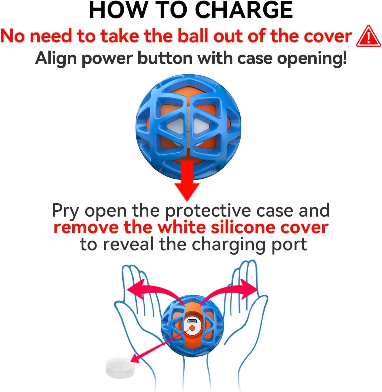 Vibrating dog ball review: charging through the cover without removing the ball